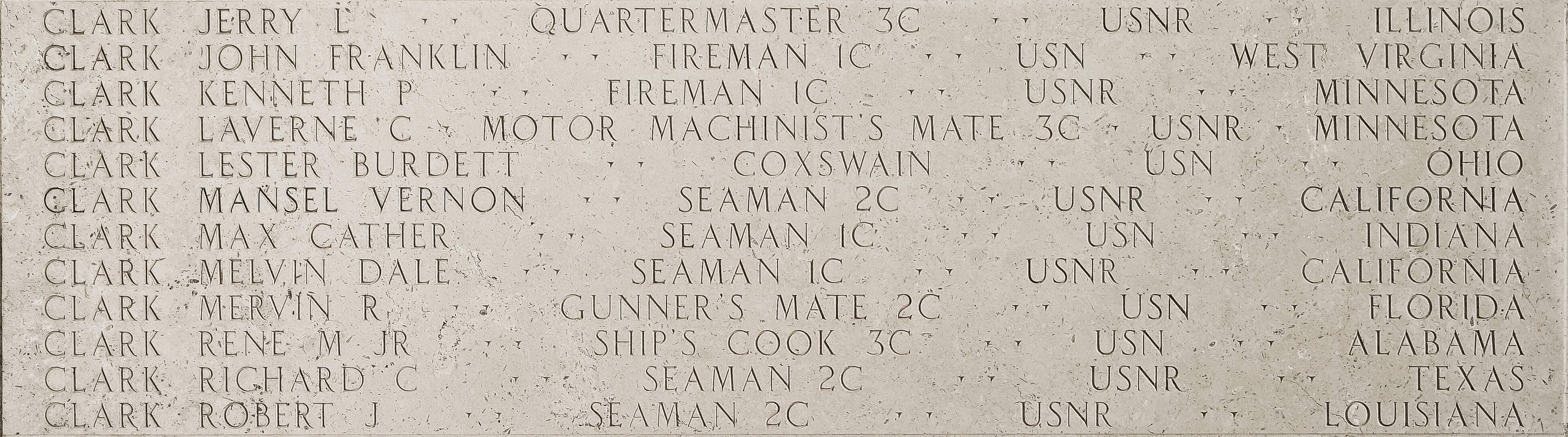Max Cather Clark, Seaman First Class